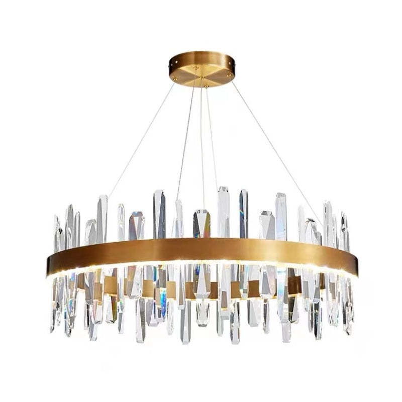 Marylin Modern Crystal Ring Chandelier, Stainless Steel & Crystal - Cueteks
