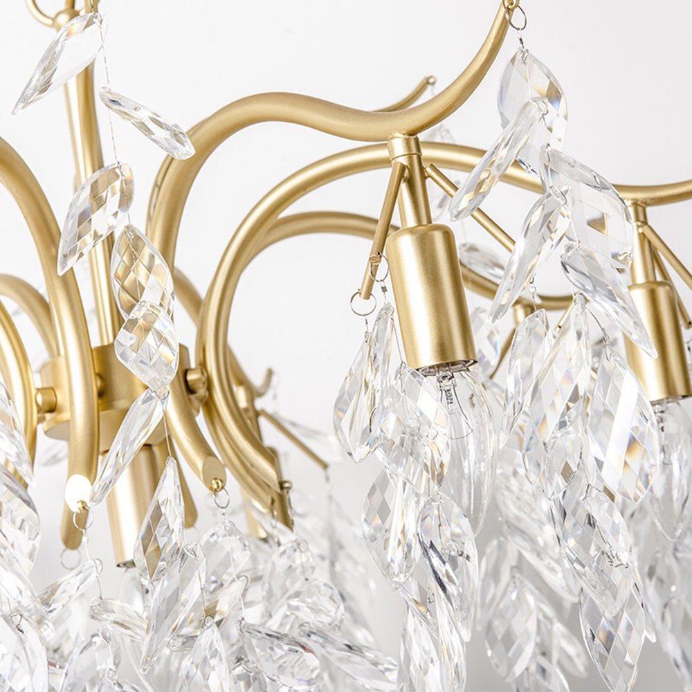 Marilyn Modern Crystal Metal Luxury Chandelier Black Gold Living Room - Cueteks