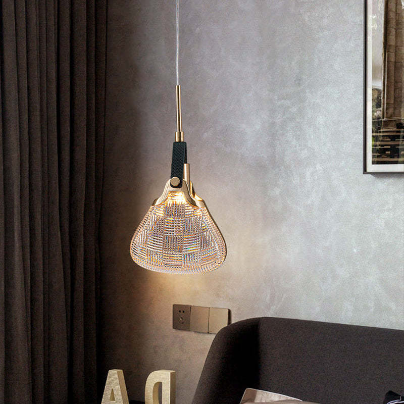 Hailie Postmodern Elegant Gold/Black Bedroom Pendant Light - Cueteks