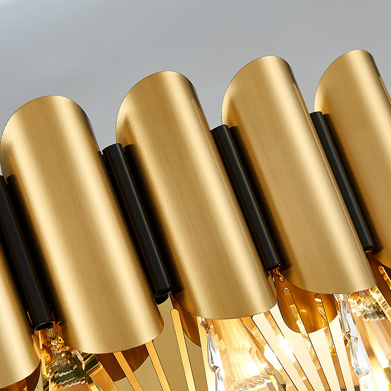 Marilyn Postmodern Nordic Round Gold Crystal Chandelier - Cueteks