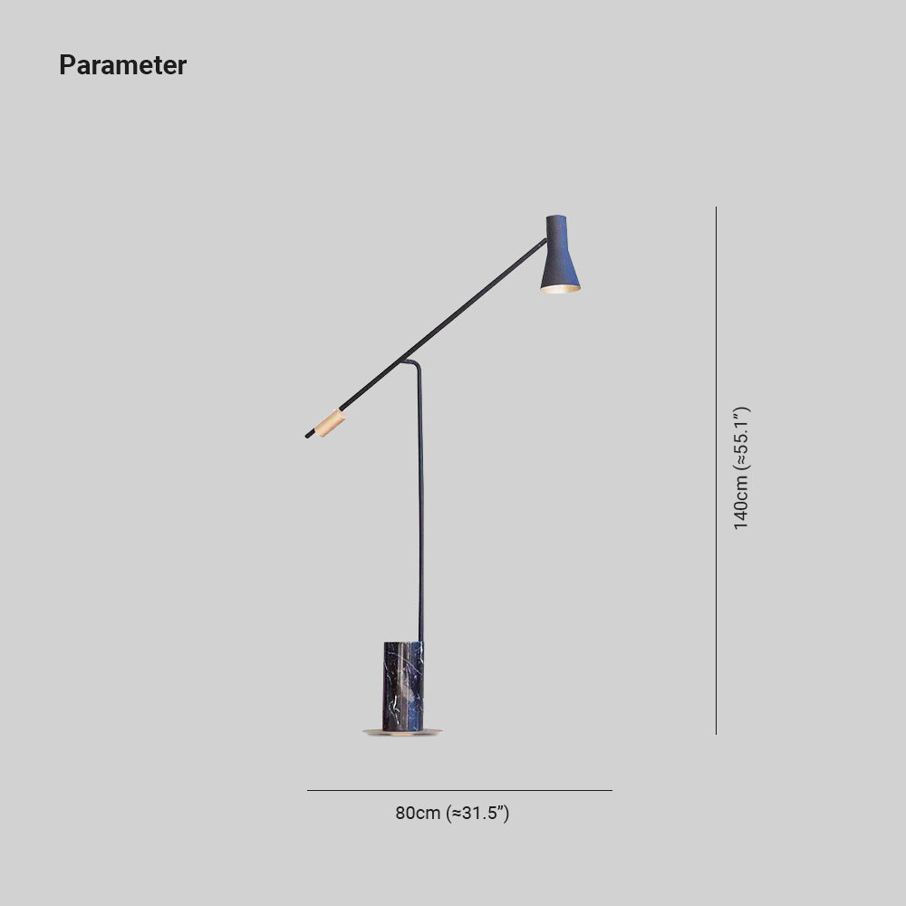 Carins Modern Nordic Minimalistic Floor Lamp, Marble & Metal, Black - Cueteks