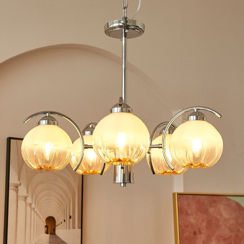 Hailie Pendant Light Gradient Flower Modern, Glass, White, Bedroom - Cueteks