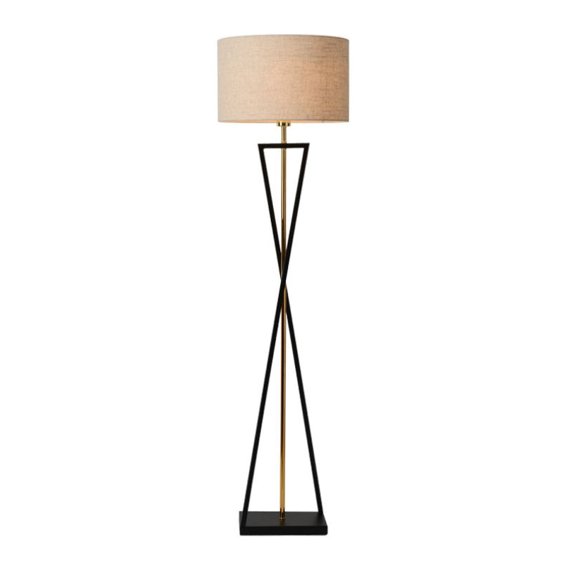 Eryn Retro Cylinder Tripod Metal  Fabric Multi Color Floor Lamp - Cueteks