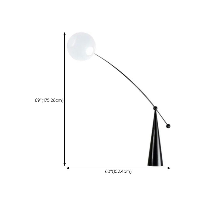 Valentina Floor Lamp Arc/Bubble Modern/Unique, Frosted Glass, White, Bedroom - Cueteks