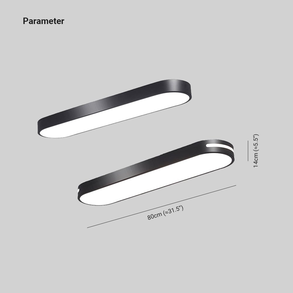 Quinn drawing with smooth-side and side-slot capsule forms, an 80 cm length label and a separate 14 cm measurement label.