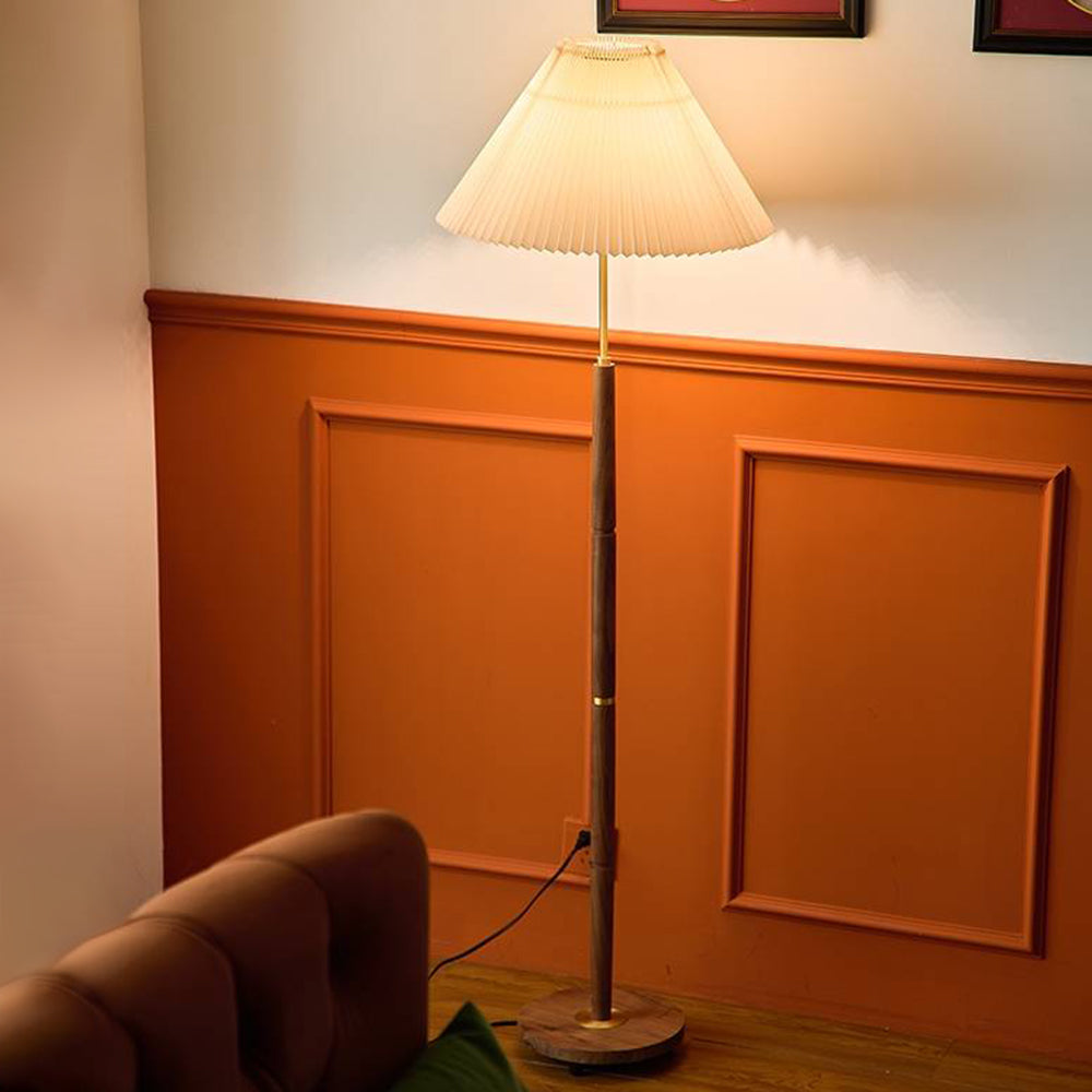 Ozawa Simple Walnut/Metal/Fabric, Table/Floor Lamp, Living Room - Cueteks