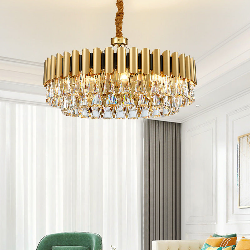 Marilyn Postmodern Nordic Round Gold Crystal Chandelier - Cueteks