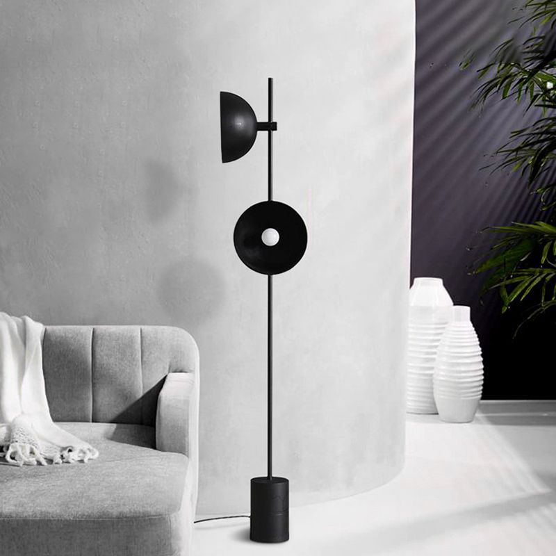 Salgado Modern Dome 2 lights Metal Floor Lamp,Black - Cueteks