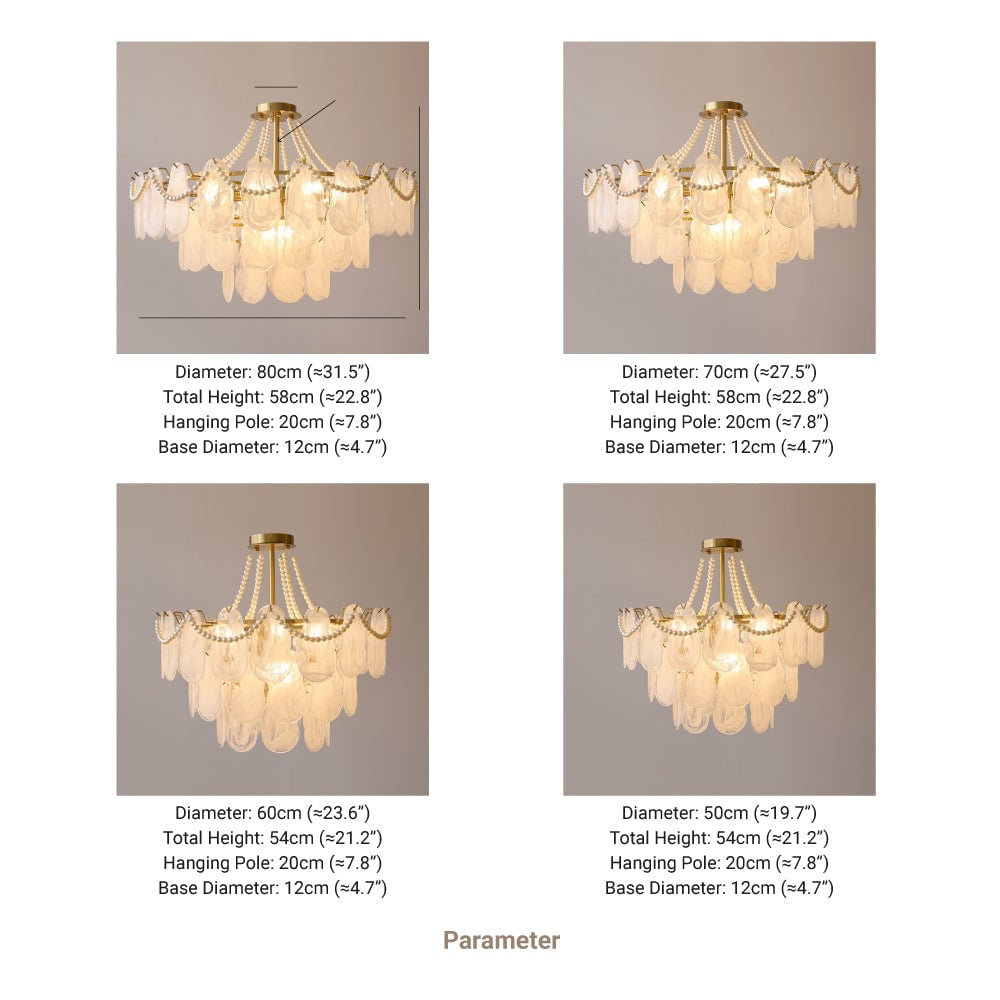 Kirsten Elegant Pearl/Glass/Metal Chandelier, White - Cueteks