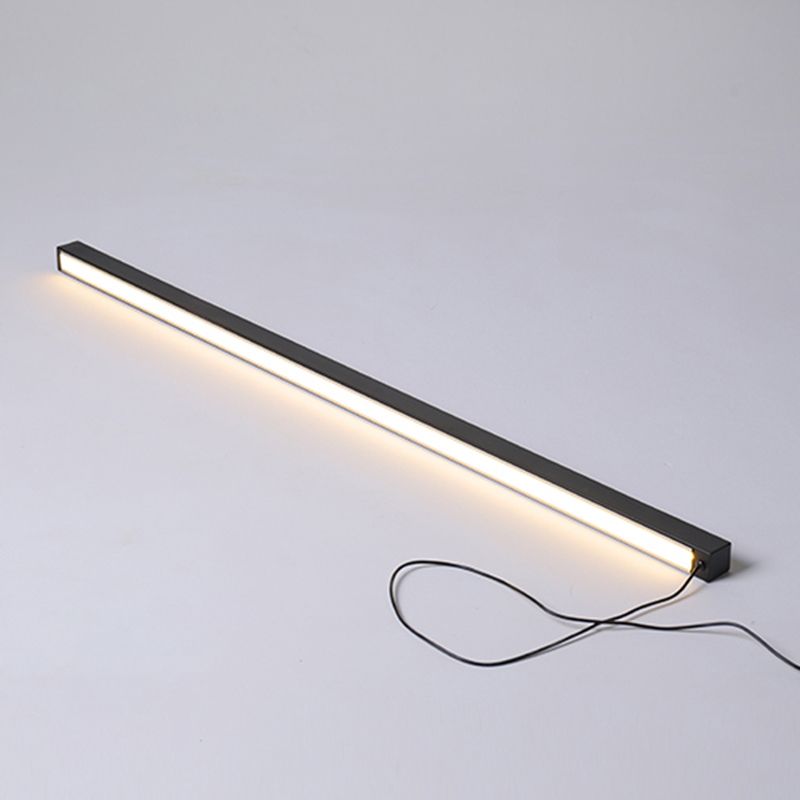 Edge Minimalist Linear Metal Floor Lamp, Black/Gold, Living Room - Cueteks