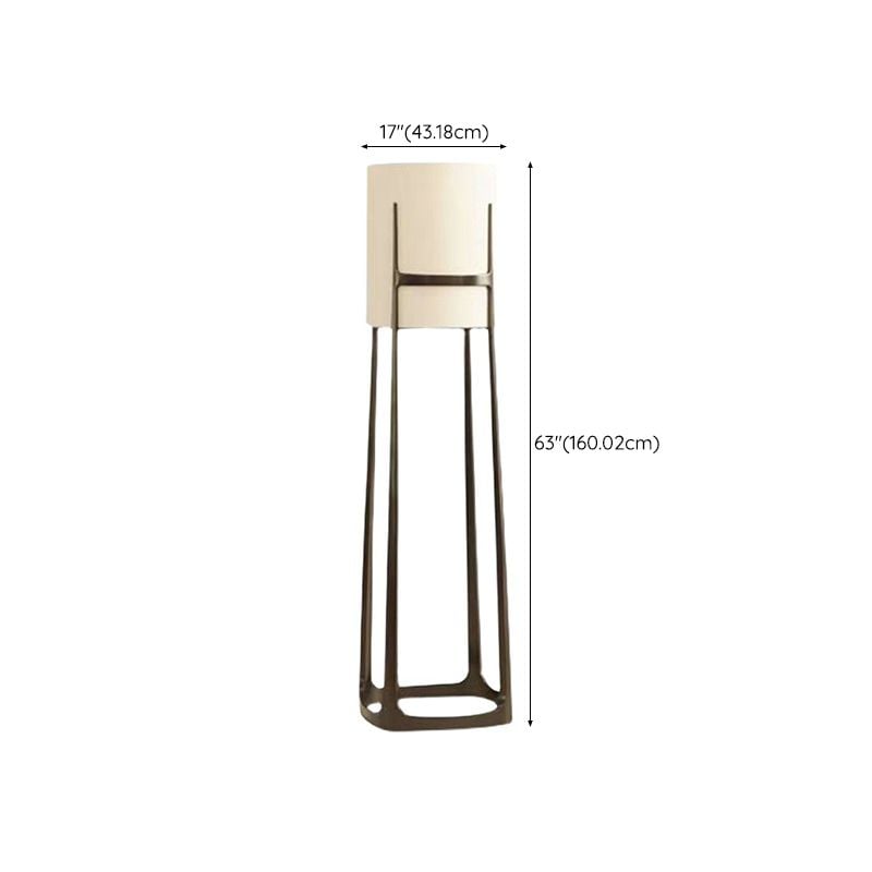 Eryn Modern Cylinder Metal Fabric Floor Lamp - Cueteks