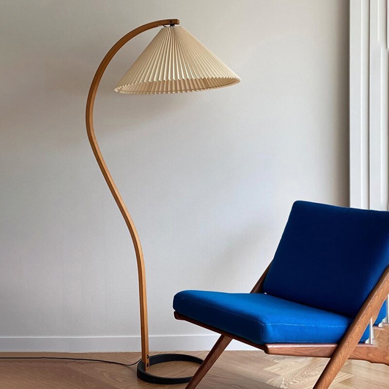 Ozawa Unique LED Beige Floor Lamp Wood/Metal Bedroom/Living Room - Cueteks