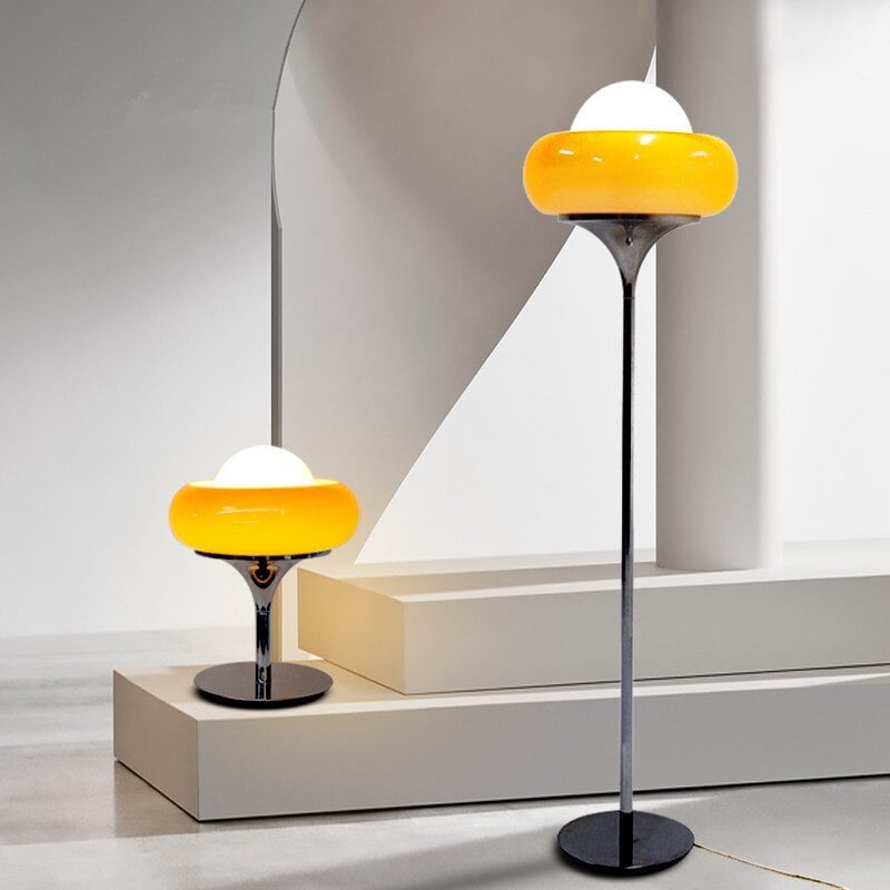 Matching table and floor forms of the Morandi glass lamp