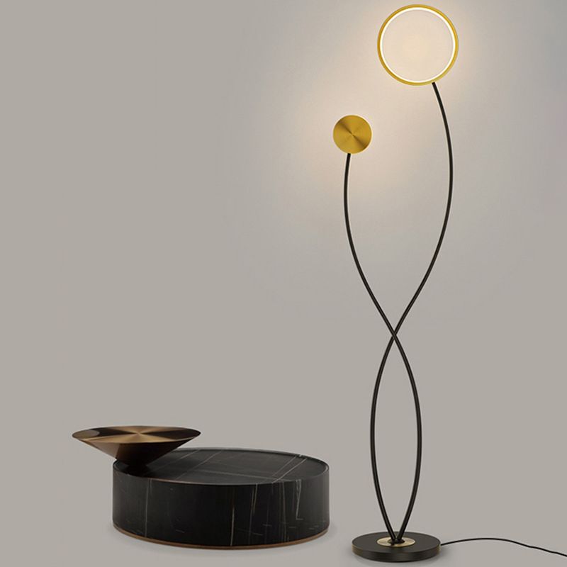 Louise Modern Wave Double Head Metal Acrylic Floor Lamp - Cueteks