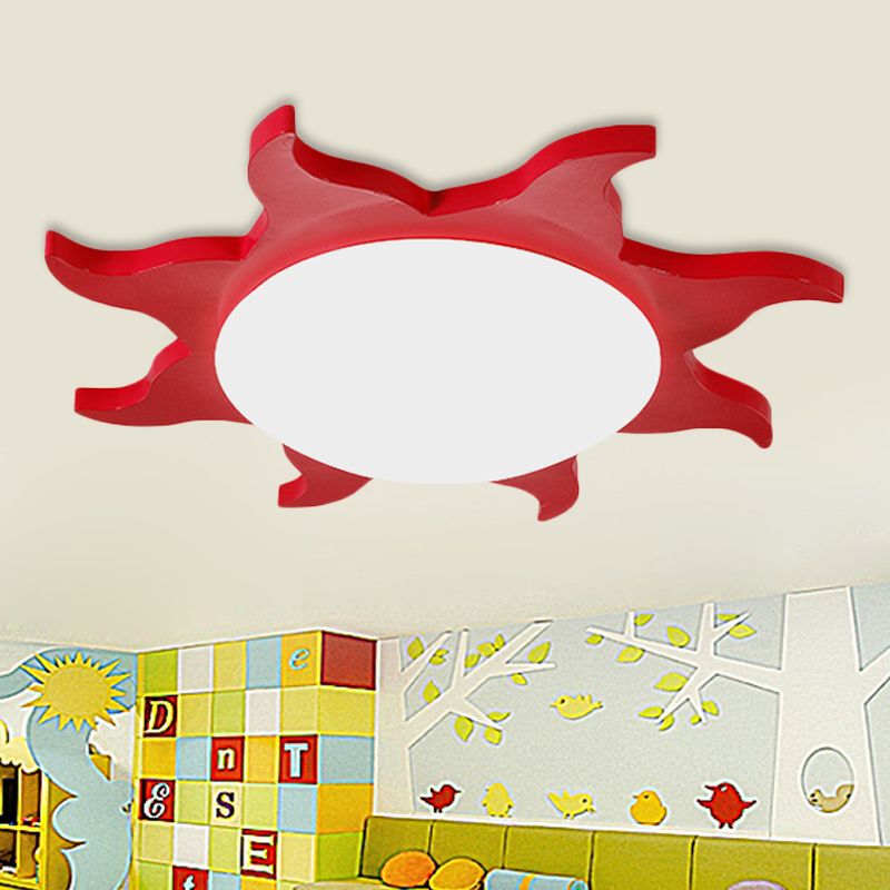 Red Freja sun light above colorful alphabet wall decorations