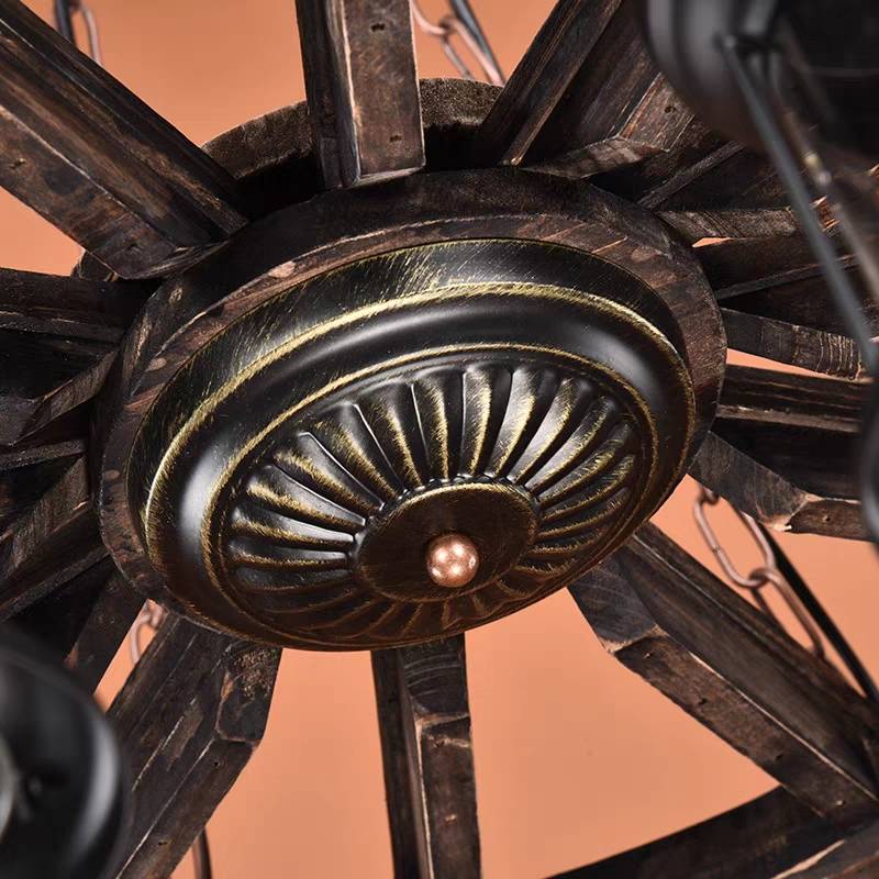 Detail of the Austin decorative metal hub and wooden wheel spokes.