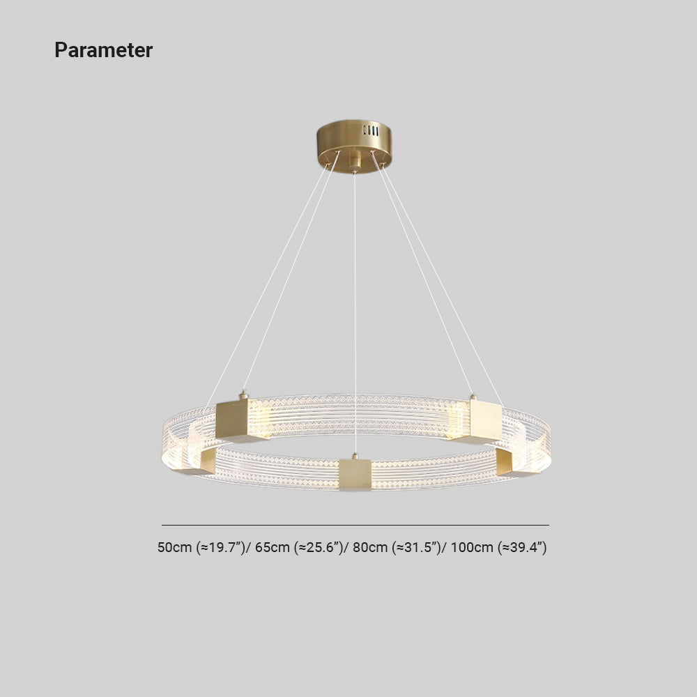Evette Modern Round/Oval Acrylic/Metal Pendant Light, Gold - Cueteks