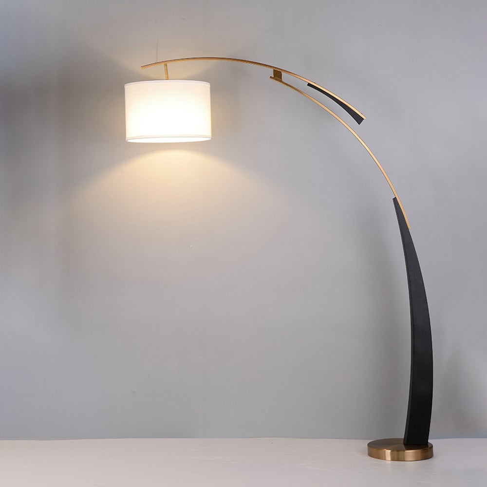 Salgado Floor Lamp 3 Color Temperature Switchable, Artificial Fabric/Metal - Cueteks