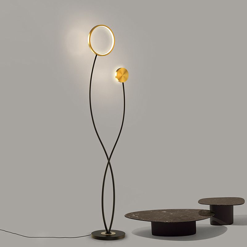 Louise Modern Wave Double Head Metal Acrylic Floor Lamp - Cueteks