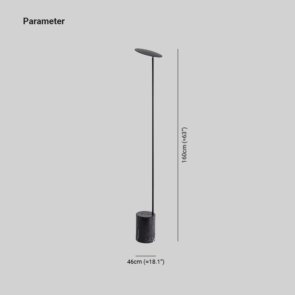 Valentina Nordic LED Floor Lamp, Black&White, Metal&Marble - Cueteks