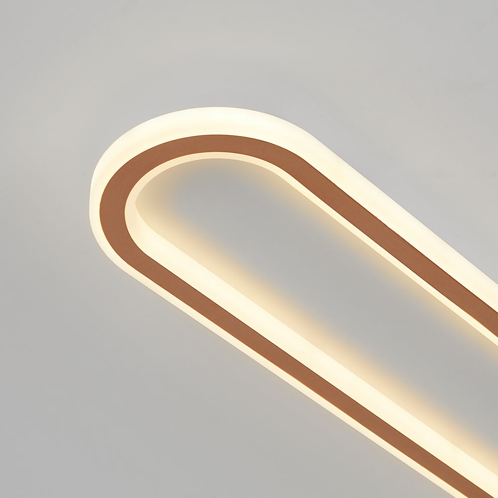 Diagonal view of Rose Gold Quinn rounded end, pale centre and warm-looking inner and outer illuminated edges.
