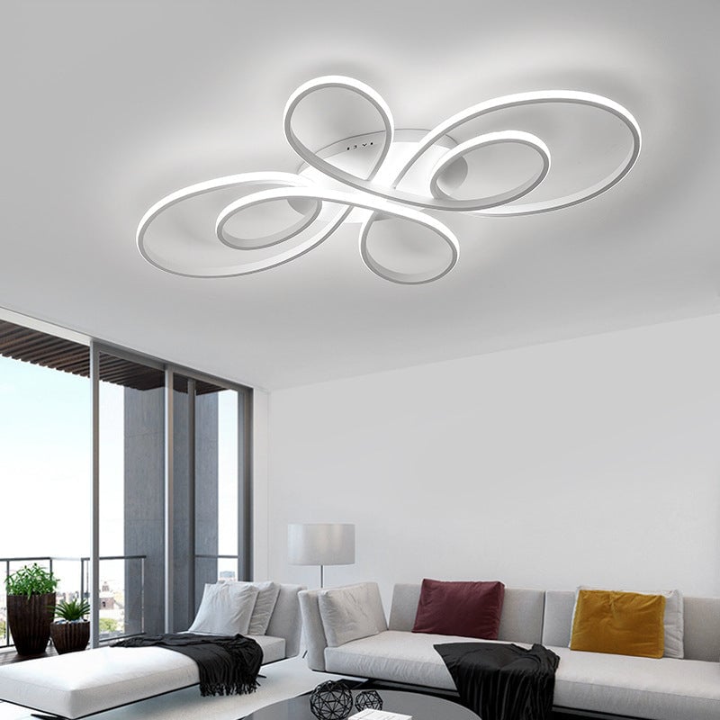 Lacey Modern LED Multi Rings Flush Mount Ceiling Light Brown/White - Cueteks