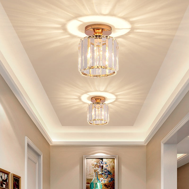 Herbert Modern Metal/Crystal Flush Mount Ceiling Light, 3 Colors - Cueteks