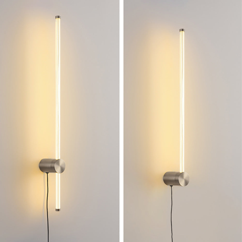 Two-photo silver-tone Edge view showing the clear rod in different positions above and below its base