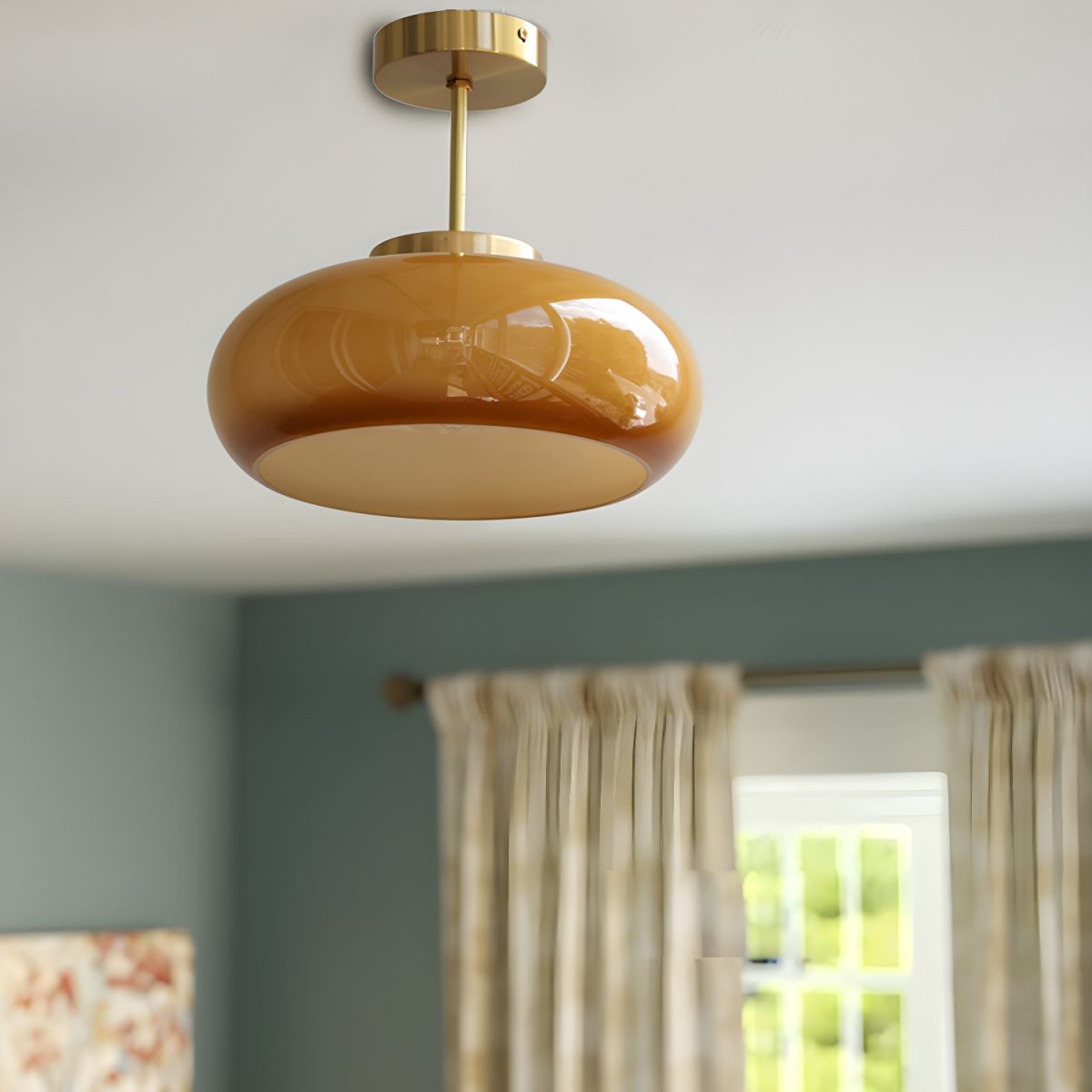 Sanna Modern Semi Flush Mount Ceiling Light, Round - Cueteks