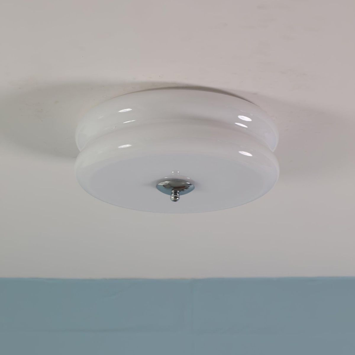 Morandi Modern Round Flush Mount Ceiling Light, White/Beige - Cueteks