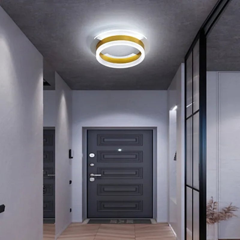 Amos Modern Simple Gold Flush Mount Ceiling Light, Square/Round - Cueteks