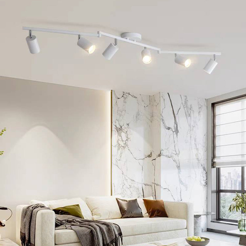 Haney Black Modern Ceiling Light Spotlight Cast, 3 Color, 3/4/5/6 Head - Cueteks