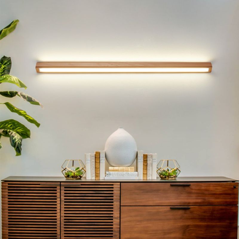 Ozawa Linear Mirror Wooden Front Vanity Wall Lamp Bedroom Bathroom - Cueteks