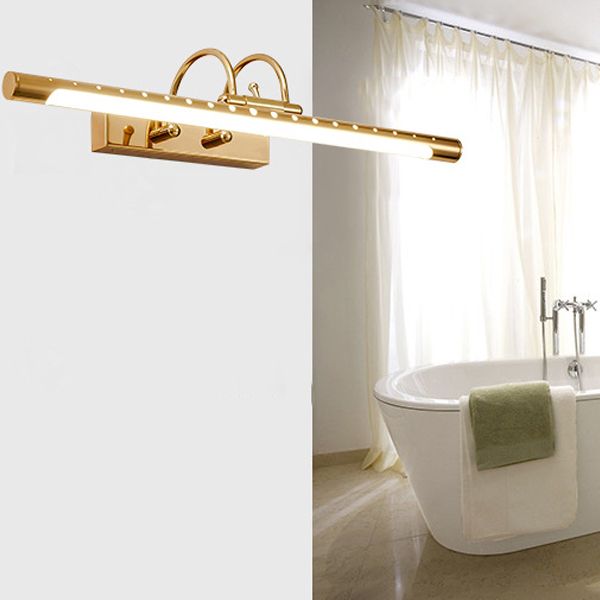 Eryn gold-colour wall light in a bathroom scene with a tub