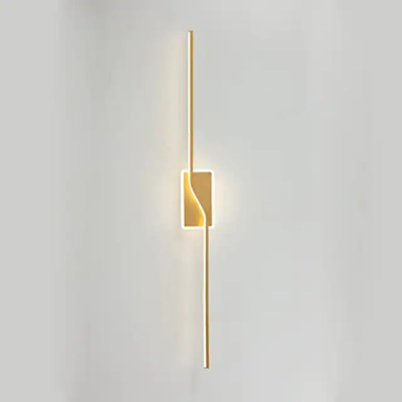 Isolated gold-tone Nordic bar light and central rectangular plate