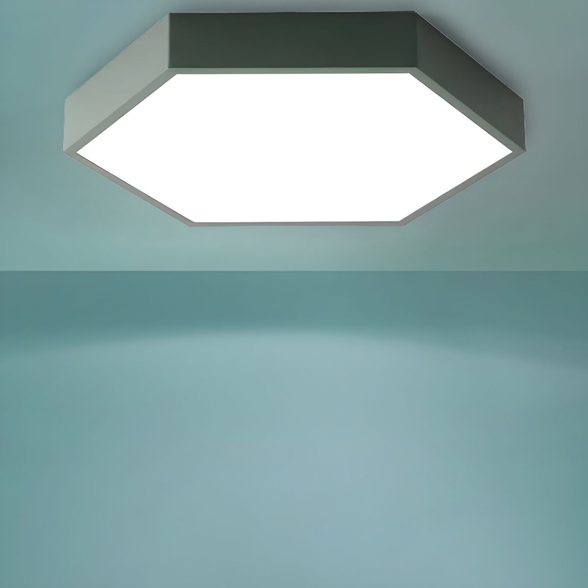 Morandi Modern Hexagon LED Metal Flush Mount Ceiling Light - Cueteks