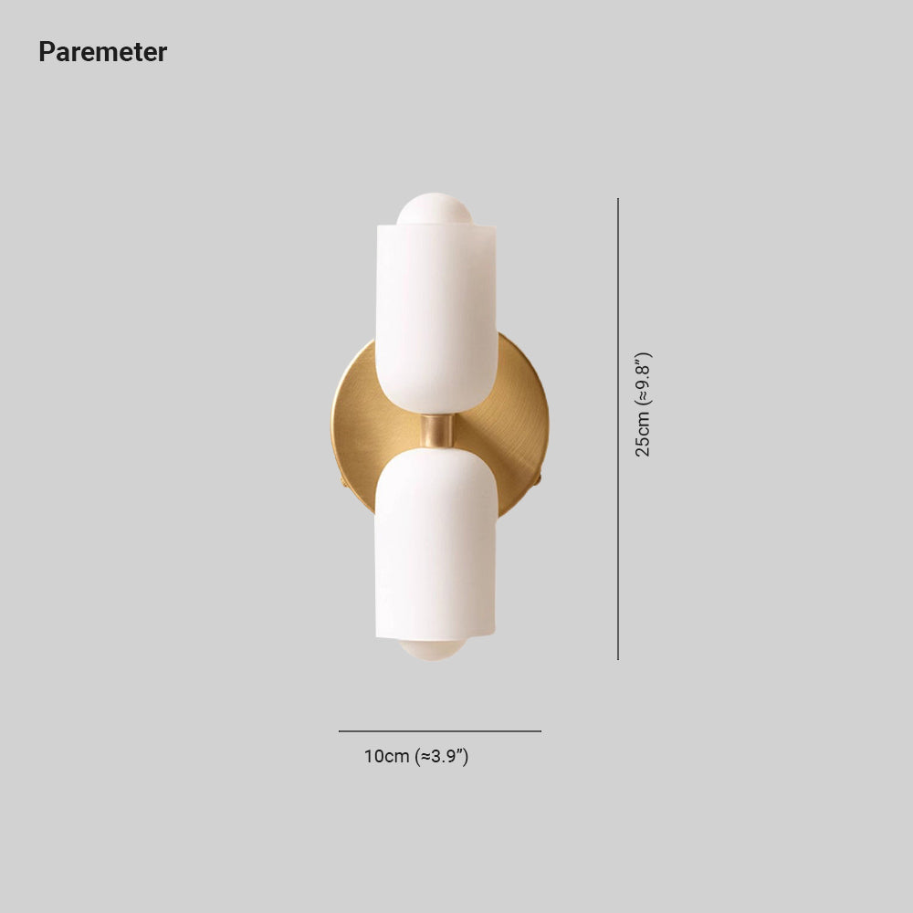 Morandi wall-light diagram labels a 25 cm overall height and 10 cm width.