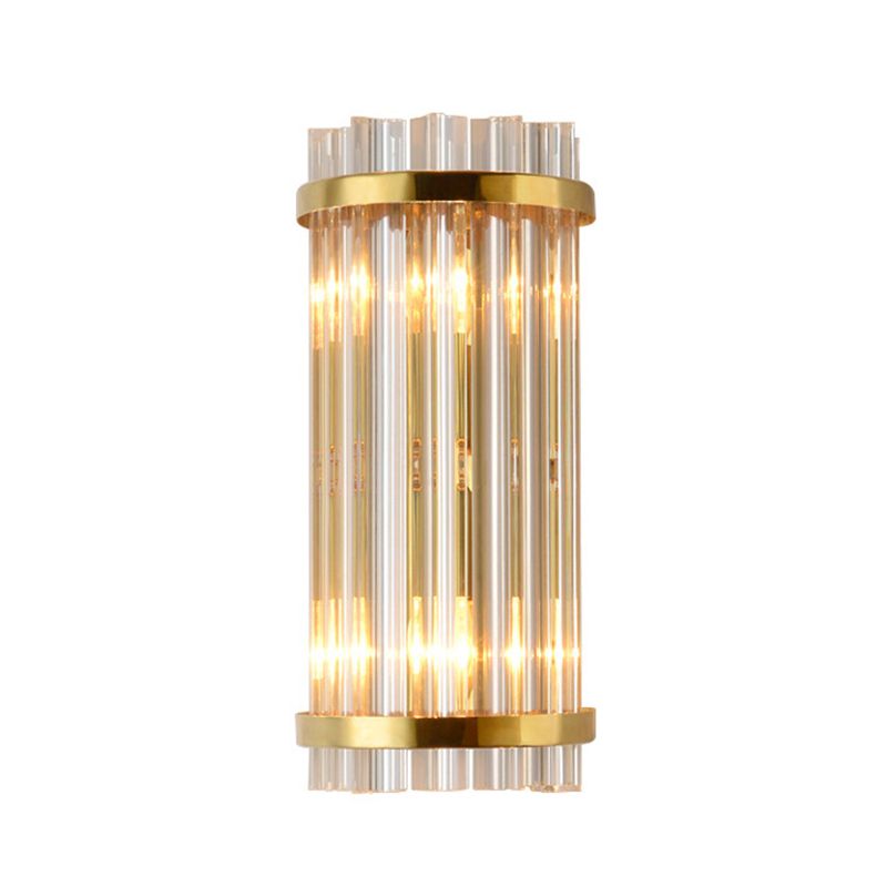 Kristy G straight clear rods between upper and lower gold-tone bands on white