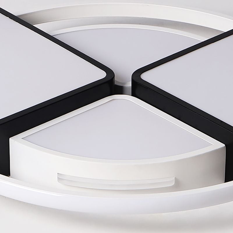 Close-up of the black frame and white acrylic panels