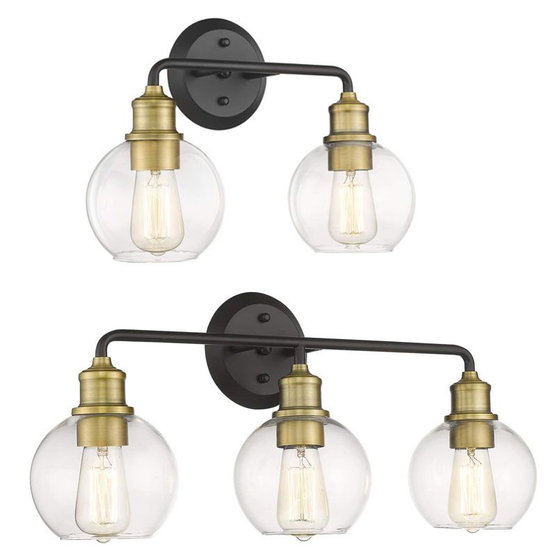 Alessio two-light and three-light globe wall lamp comparison