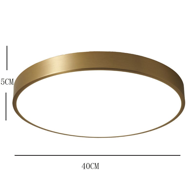 Quinn Nordic LED Gold Round Flush Mount Ceiling Light, Metal&Acrylic - Cueteks