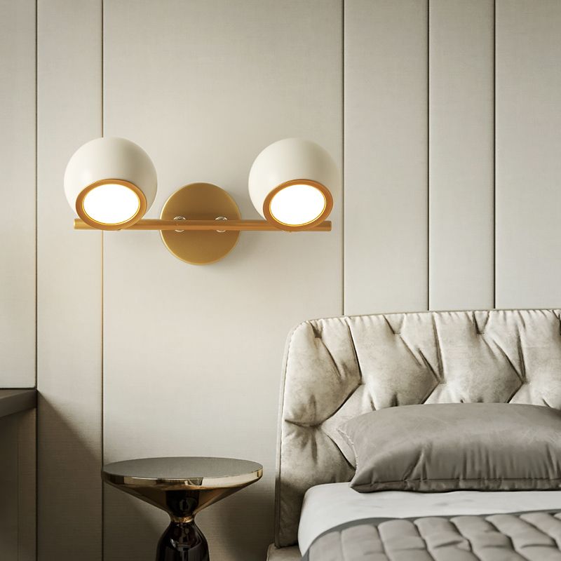 Leigh Modern Globe Metal&Acrylic Wall Lamps, Black/White - Cueteks