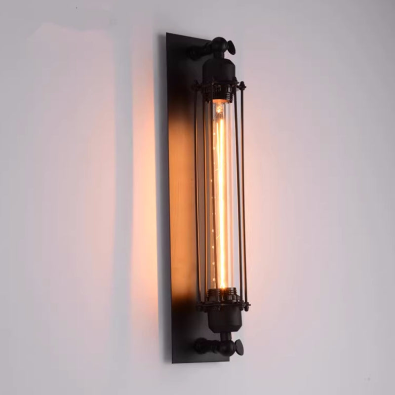 Alessio Vintage Cylinder Metal Wall Lamp,  Black/Red/Silver/Gold - Cueteks