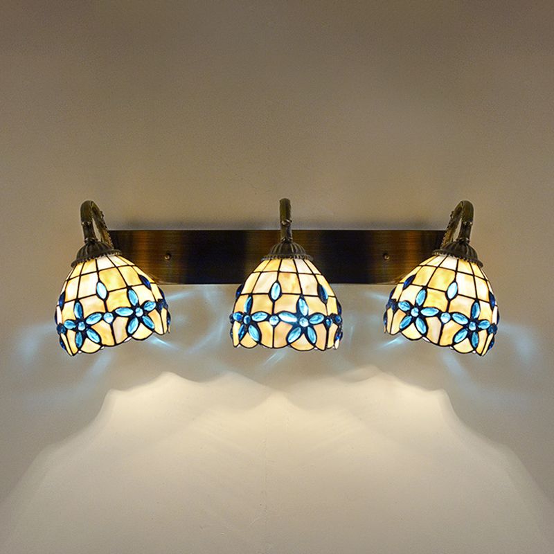 Baxter Vintage Flower Shaped Metal/Glass bedroom wall lamp - Cueteks