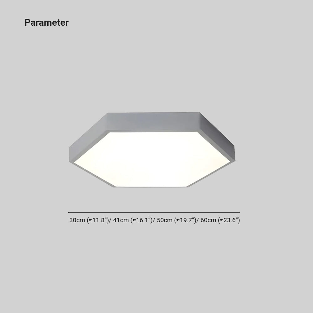 Morandi Modern Hexagon LED Metal Flush Mount Ceiling Light - Cueteks