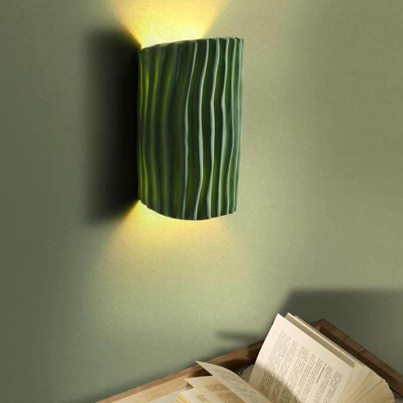 Morandi Retro LED Wall Lamps White/Gray/Orange/Green Resin Bedroom - Cueteks