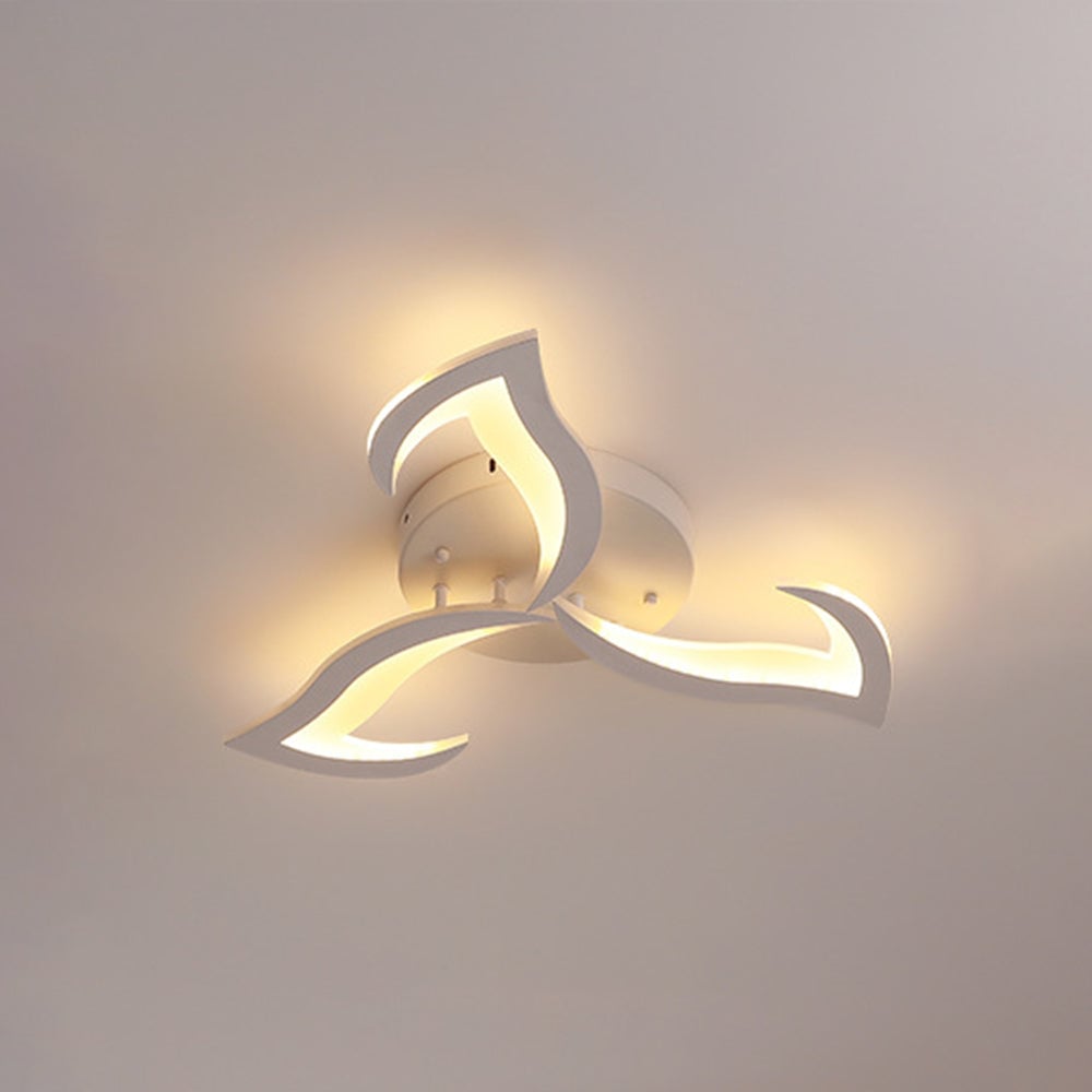 Hana Elegant Flower Flush Mount Ceiling Light, White/Black - Cueteks