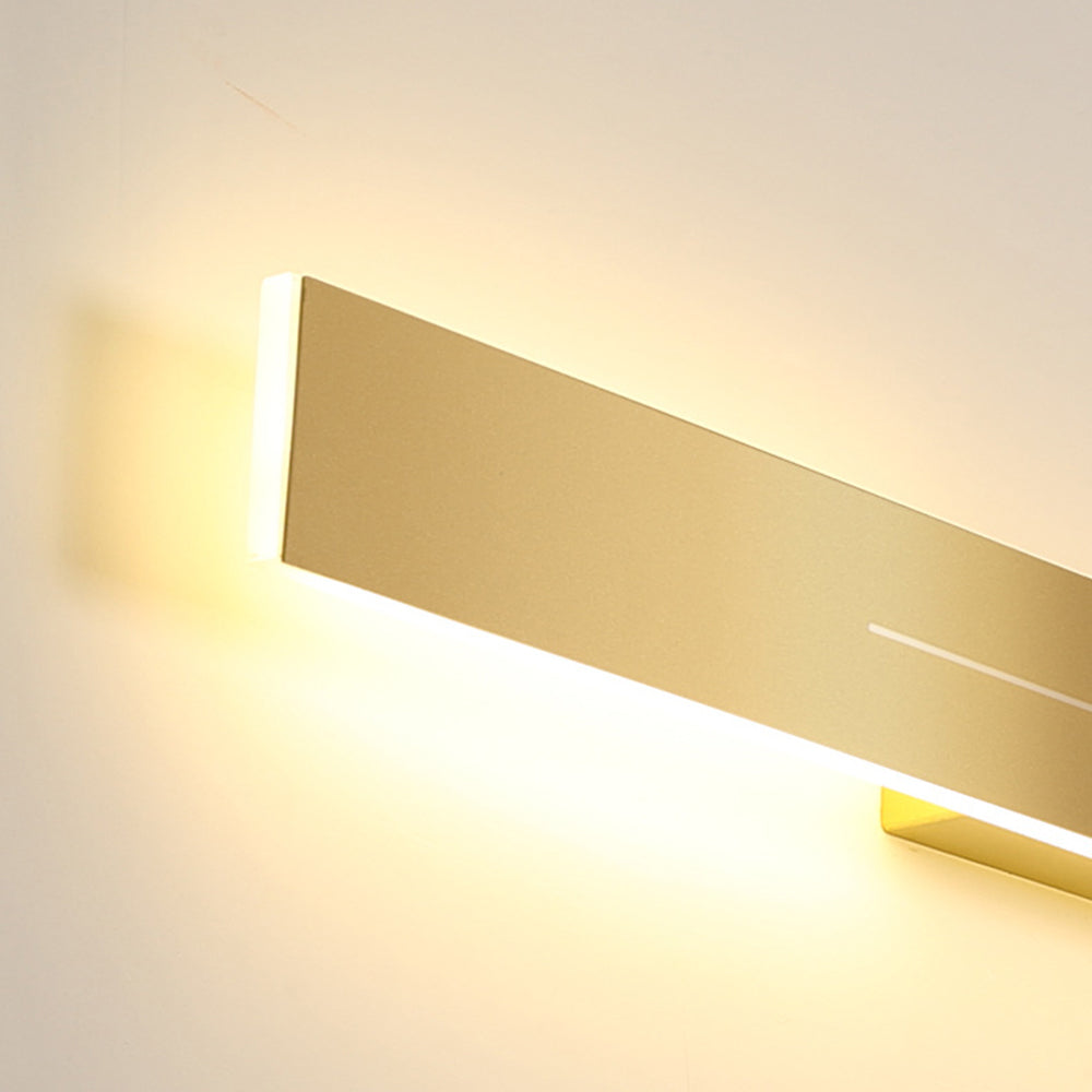 Edge Modern Simple Indoor LED Wall Lamp Black Gold Metal Bedroom - Cueteks