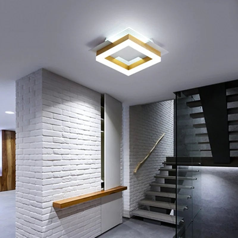 Amos Modern Simple Gold Flush Mount Ceiling Light, Square/Round - Cueteks