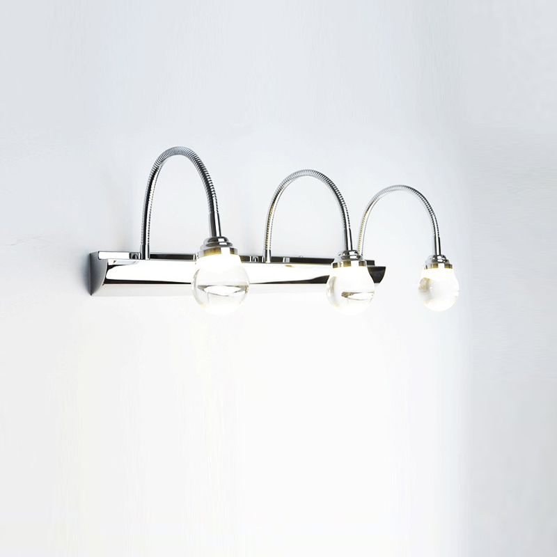 Leigh Modern Curve Around Steel/Acrylic Wall Lamp, White - Cueteks